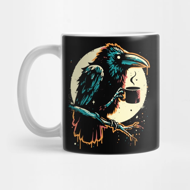 Crow Drinking Coffee by podtuts